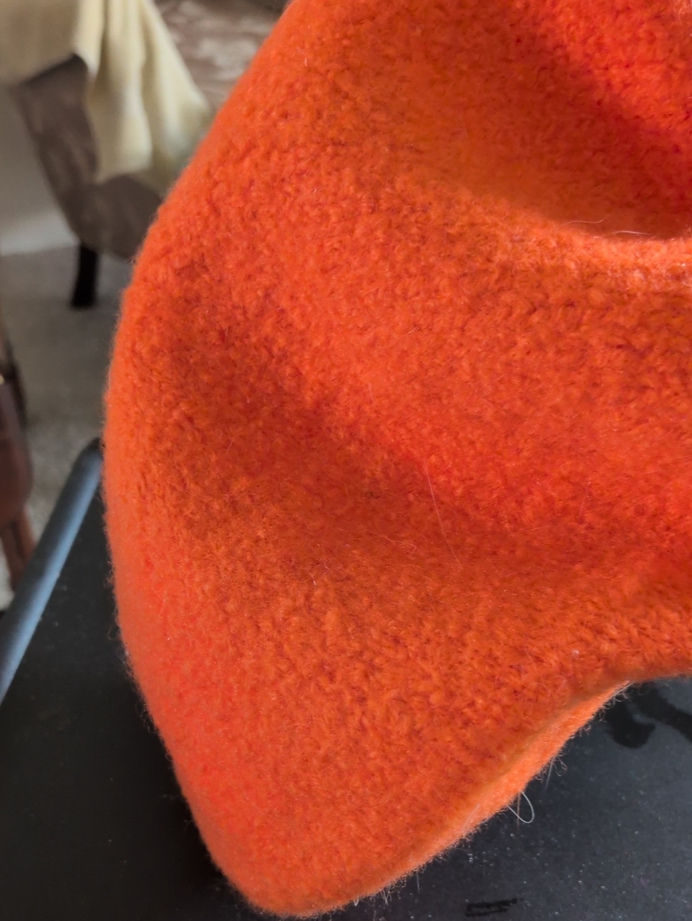 Orange Women's Felt Beret Hat